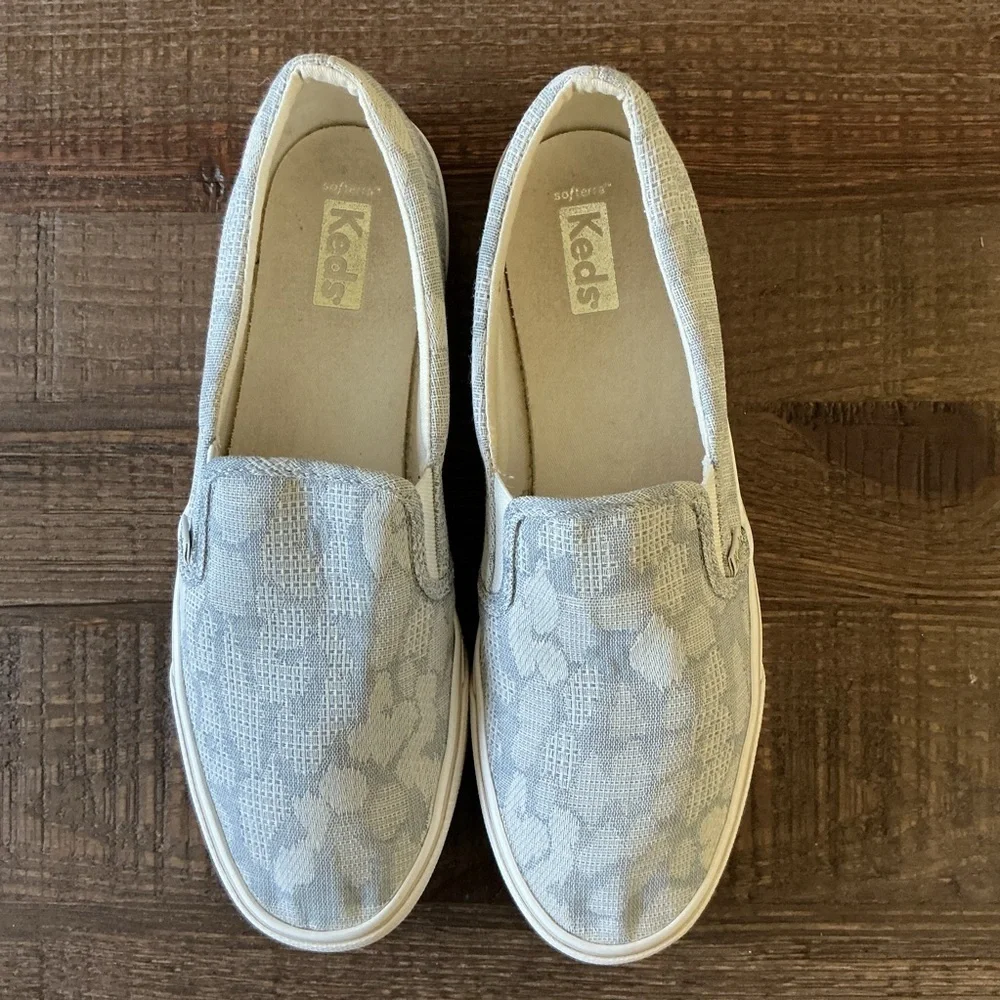 Keds Women's Jump Kick Leopard Chambray Slip-On Shoes